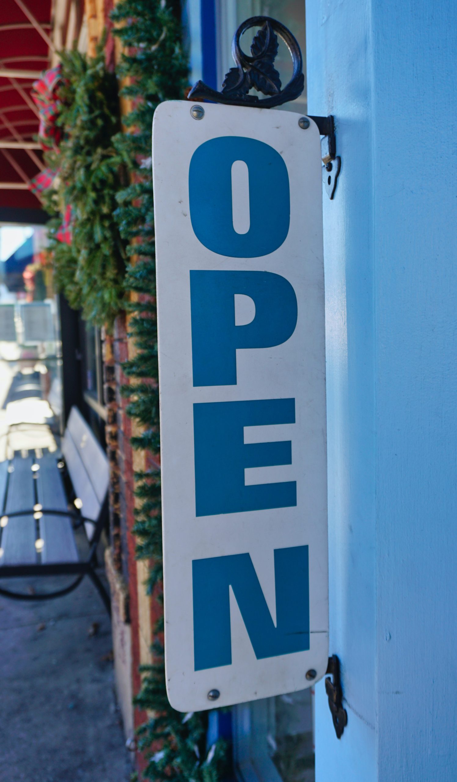 photo of an open sign